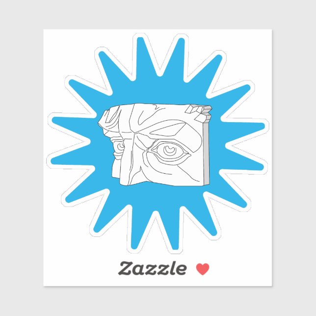 Adesivo Escultura antiga moderna. (Folha)