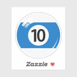 Adesivo Esfera de piscina/bilhar número dez (10) azul bran