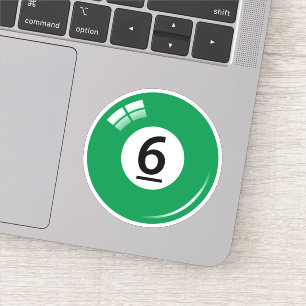 Adesivo Esfera de piscina/bilhar número seis (6) verde