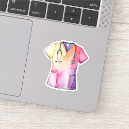 Adesivo Esfregões de Aquarela e Estetoscópio