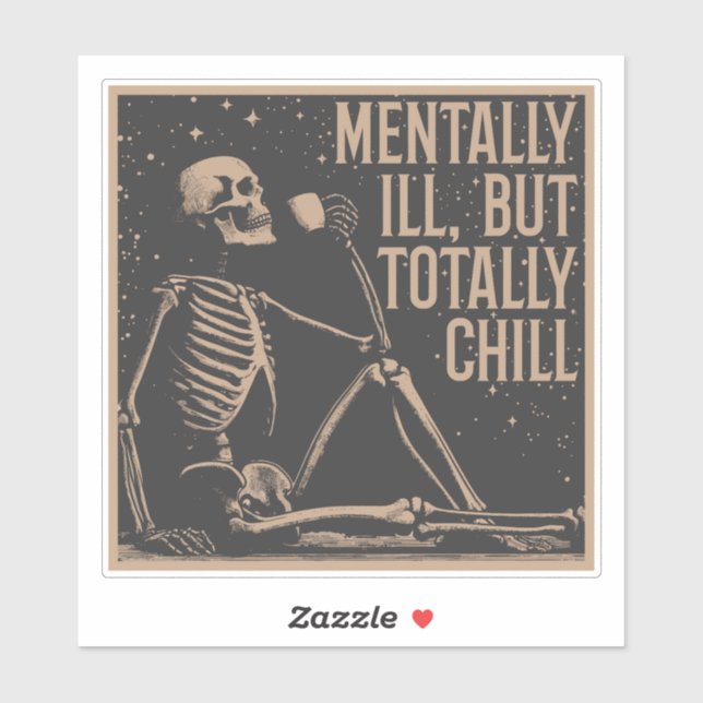 Adesivo Esfriamento Cósmico: O Esqueleto Relaxado (Folha)