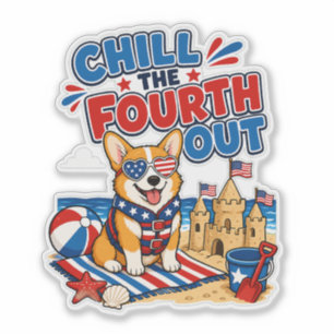 Adesivo Esfrie o Quatro Patriótico Corgi