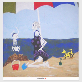 Adesivo Esmagando castelo de areia com a avó