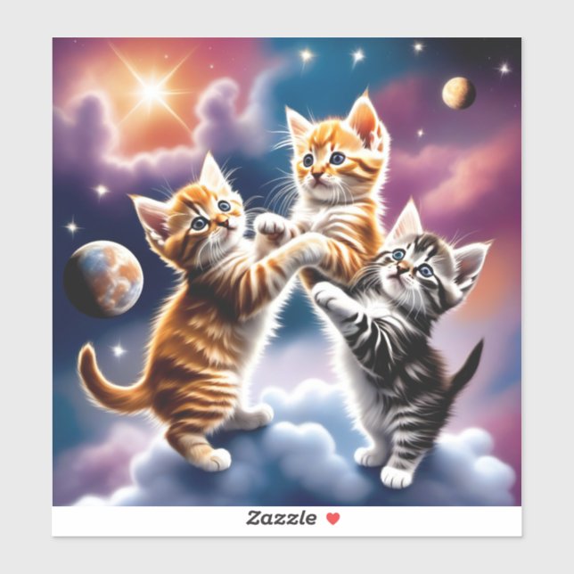 Adesivo Espaço e um Gato (Folha)