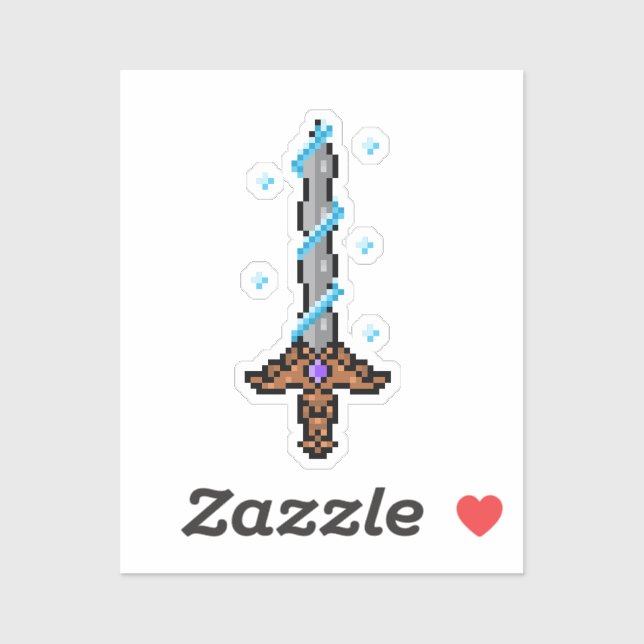 Adesivo Espada Retro Pixel (Folha)