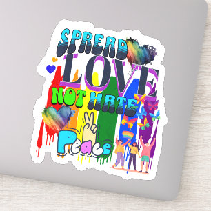 Adesivo Espalhe Amor Não Ódio Orgulho LGBTQI+