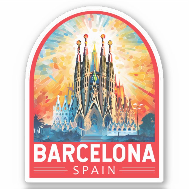 Adesivo Espanha de Barcelona La Sagrada Familia Viagem Art (Frente)