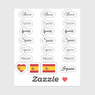 Adesivo Espanha de script Elegante e Sinalizador Espanhol 