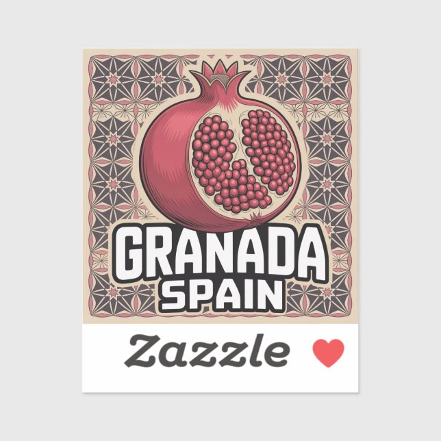 Adesivo Espanha Granada Pomegranate Sticker (Folha)