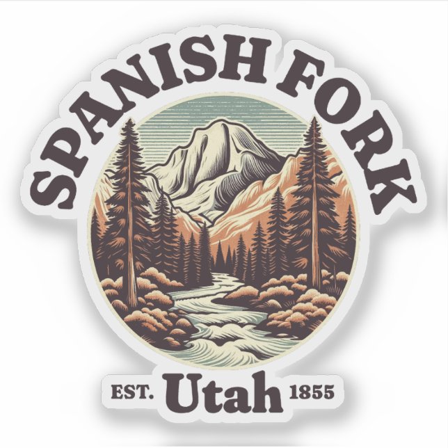 Adesivo Espanhol Fork, Utah (Frente)