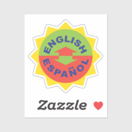 Adesivo Espanhol inglês para tradutor bilíngue espanhol