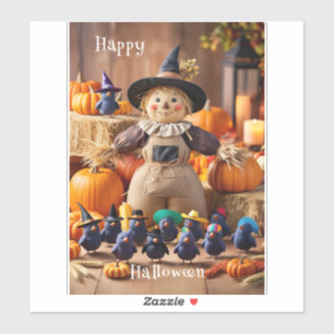 Adesivo Espantalho Festivo e Abóbora - Dia das Bruxas