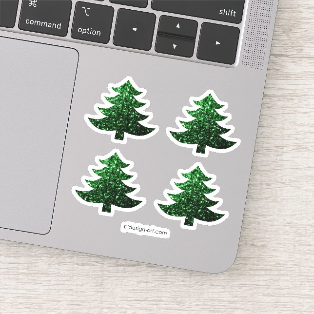 Adesivo Espargos verdes de árvore de Natal cintilante (Detalhe)