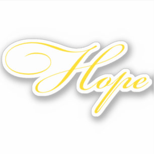Adesivo Esperança script dourado