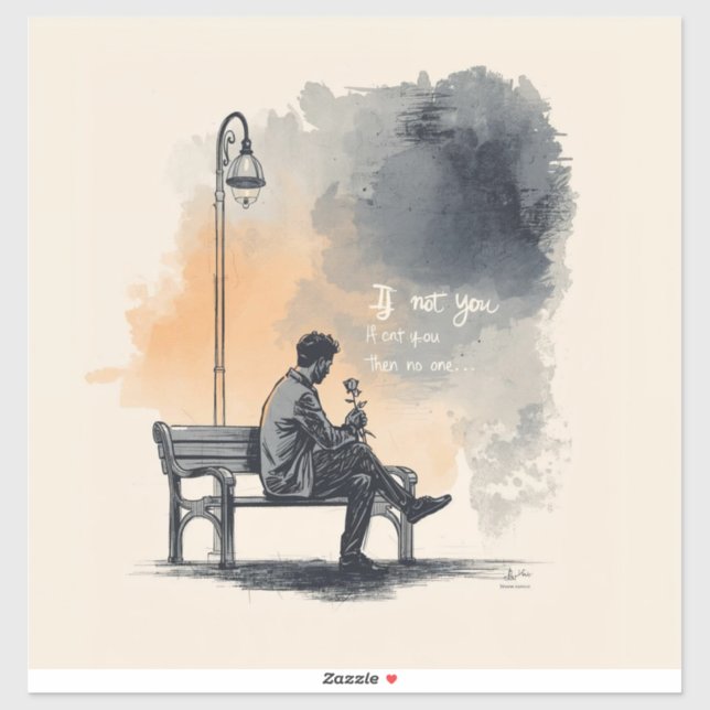 Adesivo Esperando com um Rosa - Amor sem voz (Folha)