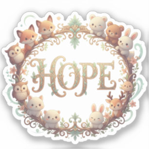 Adesivo Espero que seja um animal Chibi Fofo