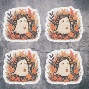 Adesivo Espírito Cujo Outono Floral de Halloween Acento De