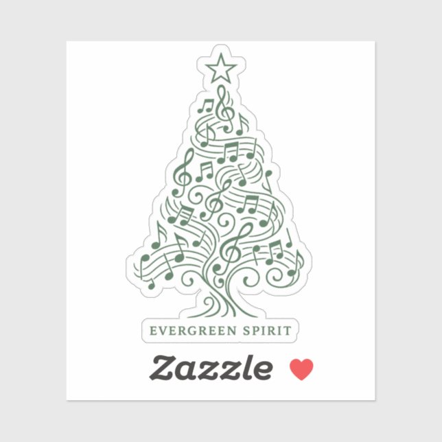 Adesivo "Espírito Evergreen - Design de Árvore de Natal Mu (Folha)
