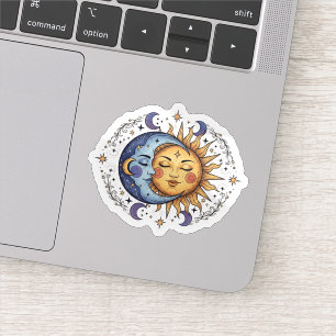 Adesivo Espiritual Sol e Lua Boho Celestial