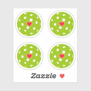 Adesivo Esporte eu adoro Pickleball green ball no coração