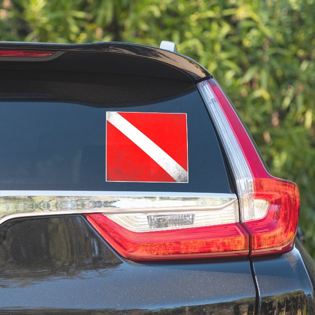 Adesivo Esportes de mergulho, American Diver Down Flag SCU (Lado do carro)
