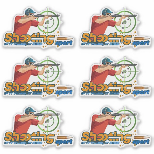 Adesivo Esportes de tiro | 8" x 8"- Transparente brilhante (Frente)