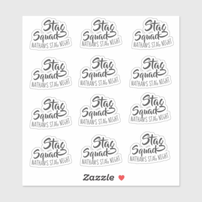 Adesivo Esquadrão de Despedida de Solteiro Personalizado (Folha)