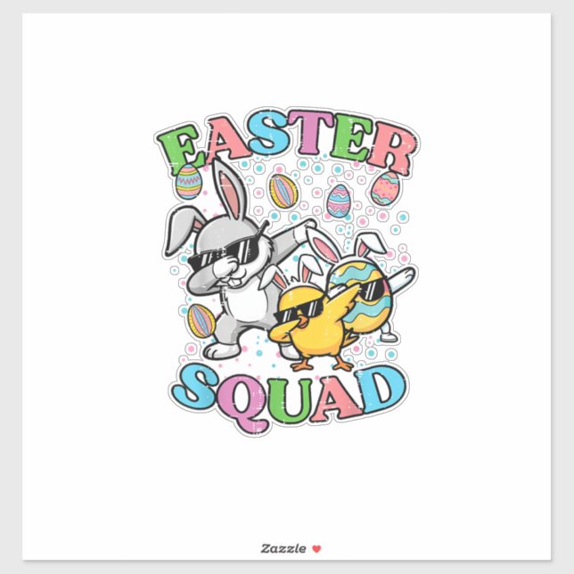 Adesivo Esquadrão de Páscoa Coelho Ovo Frango Dab Equipe C (Folha)