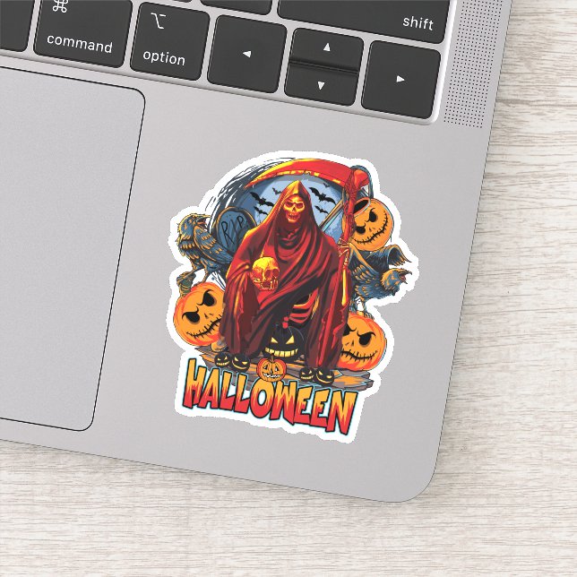 Adesivo Esqueleto de Mau de Halloween, Abóbora (Detalhe)