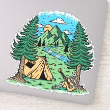 Esqueleto Divertido Acampando Tocando Violão