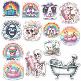 Adesivo Esqueleto Sarcástico