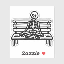Adesivo Esqueleto sentado no banco