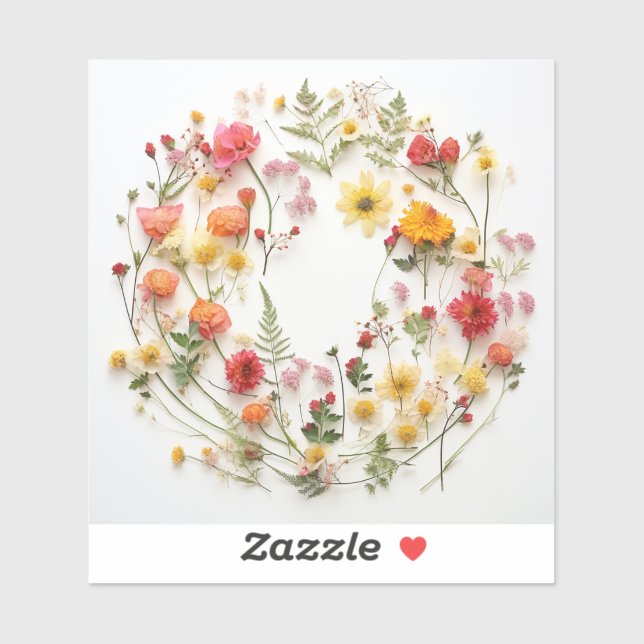 Adesivo Esquema de Forragem de Flores Selvagens (Folha)