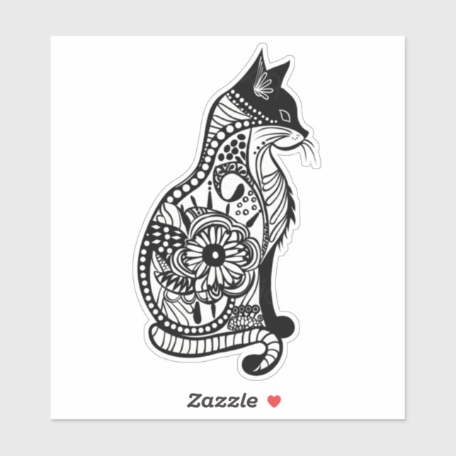 Adesivo Esquema de gato bonito II (Folha)