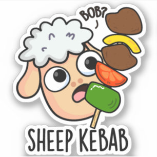 Adesivo Esquete de Kebabs de Ovelha Piada de Espeto de Keb