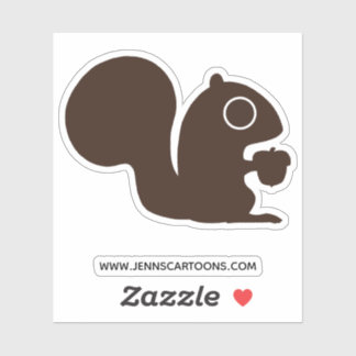 Adesivo Esquilo Cinto com Nut | Whimsical Woodland Animal