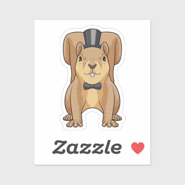 Adesivo Esquilo como Noivo com Terno (Folha)