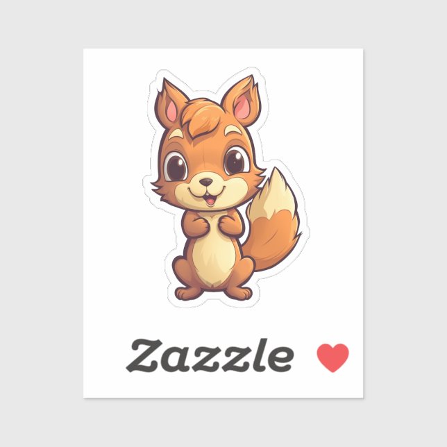 Adesivo Esquilo de animação (Folha)