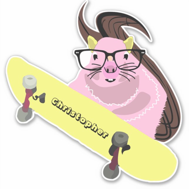 Adesivo Esquilo Malvado #108 Skateboard (Frente)