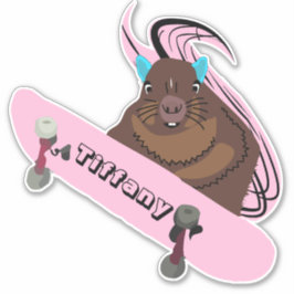 Adesivo Esquilo Malvado #109 Meninas Nome