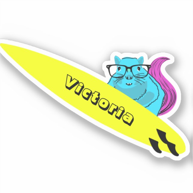 Adesivo Esquilo Malvado #1144 Surfe (Frente)