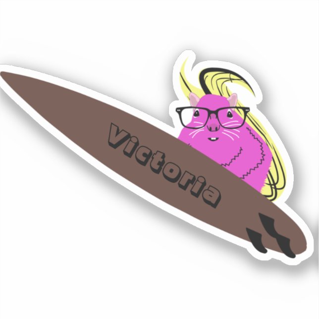 Adesivo Esquilo Malvado #1328 Surfe (Frente)