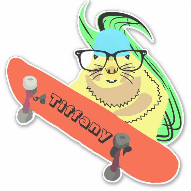 Adesivo Esquilo Malvado #140 Meninas Nome (Frente)