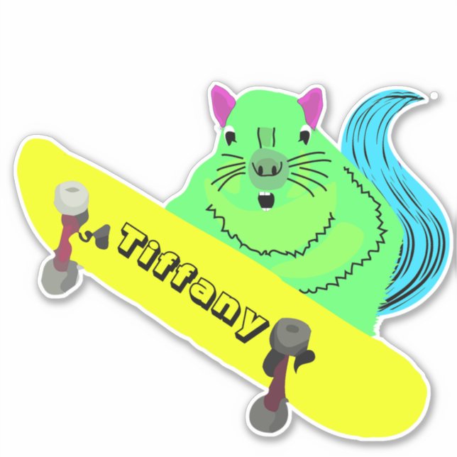 Adesivo Esquilo Malvado #142 Nome das Raparigas (Frente)