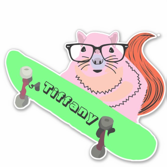 Adesivo Esquilo Malvado #149 Meninas Nome (Frente)