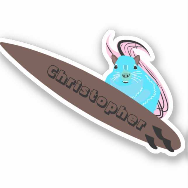Adesivo Esquilo Malvado #160 surfando (Frente)