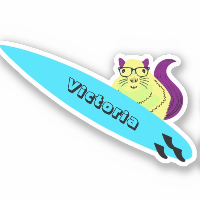 Adesivo Esquilo Malvado #1687 Surfe (Frente)