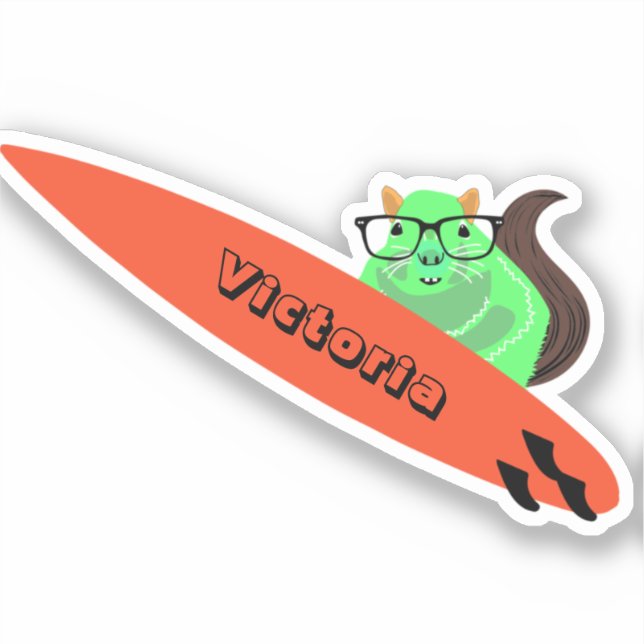 Adesivo Esquilo Malvado #1688 Surfe (Frente)