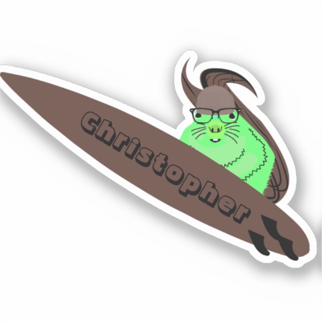 Adesivo Esquilo Malvado #178 Surfe (Frente)