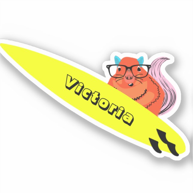 Adesivo Esquilo Malvado #1892 Surfe (Frente)